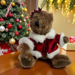 Dan Dee Collectors Choice VTG Christmas Holiday Teddy Bear Plush Ornament